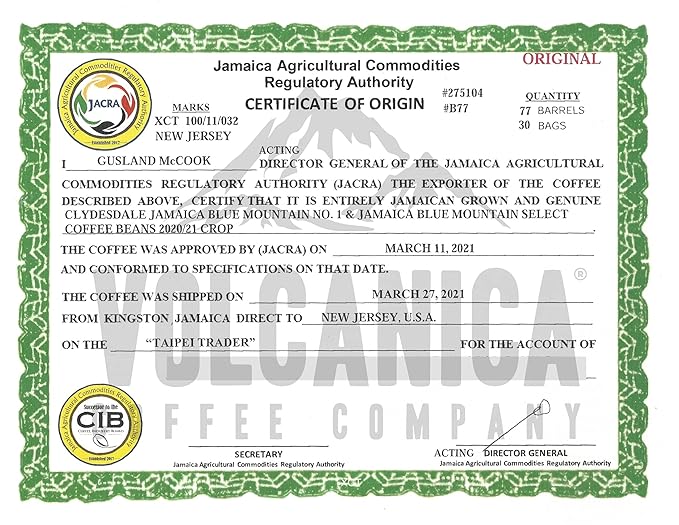Jamaica Blue Mountain Coffee Blend Ground Fresh Roasted 5 lbs