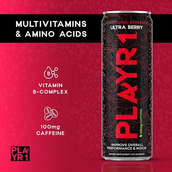 PLAYR1 Ultra Berry Caffeinated 24 Pack