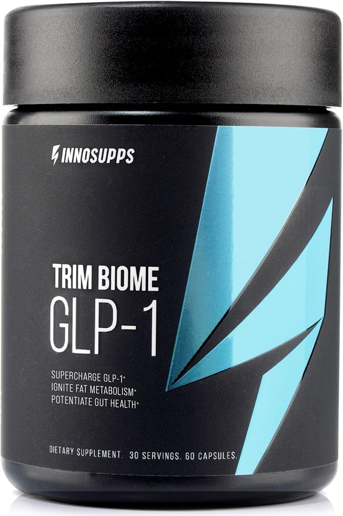 InnoSupps Trim Biome GLP-1 - Gut Health + Metabolic Support* - Prebiotic + Probiotic + Postbiotic - Akkermansia + Berberine - 60 Capsules. 30 Servings