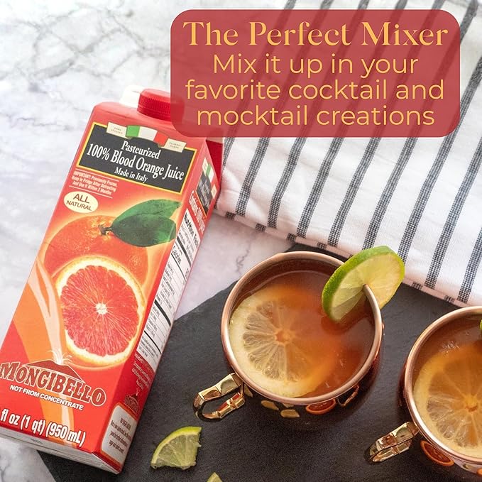 Mongibello 100% Blood Orange Juice 32 Fl Oz (3 Pack) Fresh Squeezed Pure All Natural Rich in Antioxidants &amp Vitamin C Ships Frozen Grown in Sicily Italy