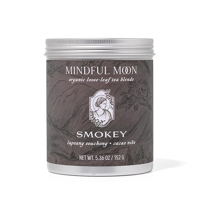 Smokey Loose Leaf Tea by Mindful Moon – Bold Lapsang Souchong with Malty Smoky Flavors – Caffeinated Loose Leaf Tea (Large)