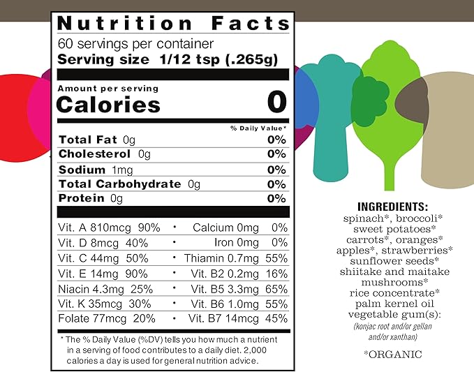 ENOF Organic Fruit and Vegetable Powder Supplement Kids &amp Adults | 10 Clean Ingredients - Strawberry Spinach | Gluten &amp GMO Free Vegetable Powder for Kids | 180 Servings 3 Mo. Supply Made i