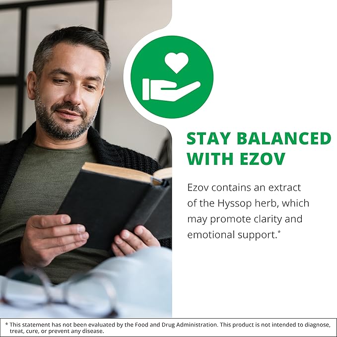 NutraMedix Ezov Hyssop Plant Drops - Liquid Supplement for Stress Management Relaxation Antioxidant Support &amp Gut Health - Liquid Herb Extract for Mood &amp Emotional Support (1oz / 30ml)