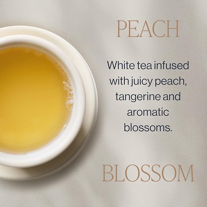 Rishi Tea Peach Blossom White Herbal Blend - Organic &amp Low Caffeine Loose Leaf Tea - 8.81 Ounces 32+ Servings