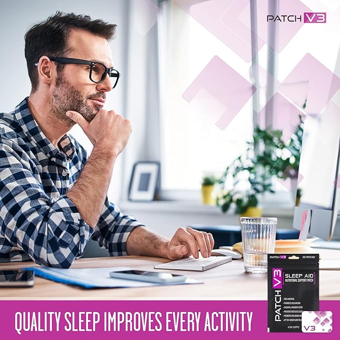 Melatonin Sleep Patches - Sleep Aid Vitiman Patches Calming Lavender with Magnesium Valerian Root Supplement - Natural Vegan Formula