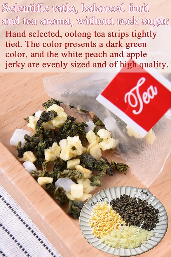 Shengmingxi White Peach Oolong Tea Bags 7.05oz/200g 50Packs High Mountain Oolong Tea Chinese Tea Bags Sweet Flavor Hot &amp Iced Tea 白桃乌龙茶 乌龙茶 蜜桃乌龙茶