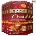 Twinings Pumpkin Spice Chai Black Tea Individually Wrapped Bags 20 Count (Pack of 6) Warm Spicy &amp Aromatic Caffeinated Enjoy Hot or Iced 120 Teabags