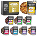 Tiesta Tea - Top 8 Favorites Sampler Set Loose Leaf Up to 80 Cups High to No Caffeine Hot &amp Iced Tea Variety Pack with Green Herbal &amp Black 8 Sample Pouches