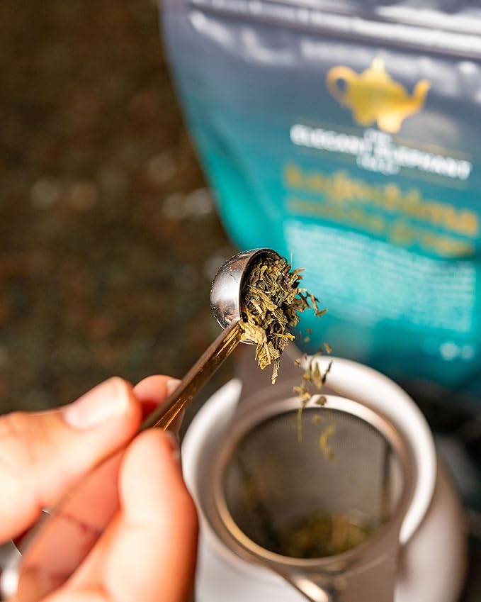 Japanese Sencha Green Tea Organic Loose Leaf Sencha Tea – Antioxidant &amp Detox Support – Refreshing Hot or Iced Green Tea – 4 oz Resealable Bag (Makes 50 Cups) – The Elegant Elephant
