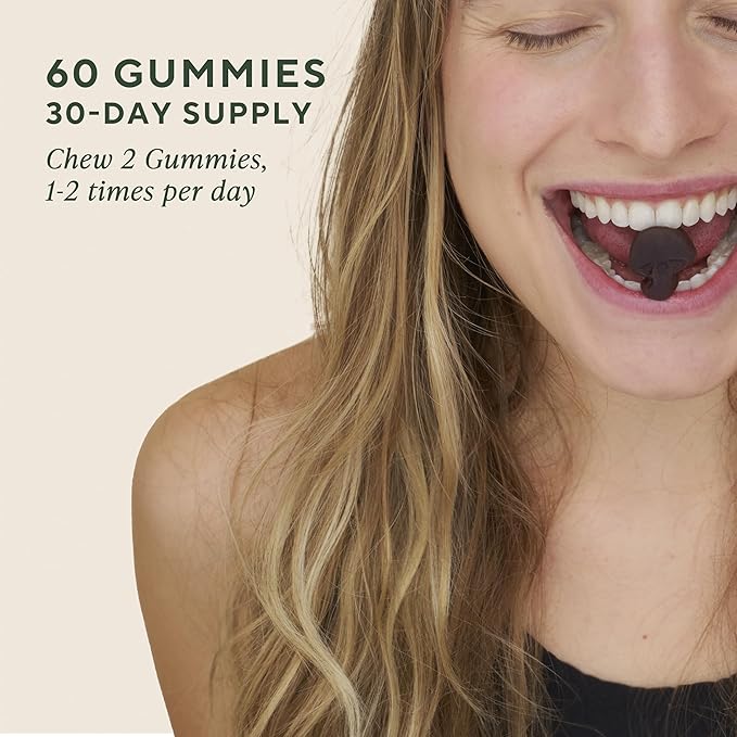 OM MUSHROOM SUPERFOOD Lion’s Mane Mushroom Gummies – USA Grown Organic Lion’s Mane – Supports Memory Focus &amp Cognitive Health – Strawberry Flavor – 30 Servings 60 Count.