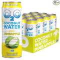 C2O - Coconut Water with Pineapple (12 Pack) - Made with Fresh Coconut Water - Plant Based - Non GMO - Canned Water - Natural Hydration Essential Electrolytes &amp Potassium - 12 Cans 17.5 FL OZ