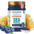 Healistix Blueberry Sea Moss Gel [16 Oz] - Exquisitely Crafted from Seamoss Wildcrafted in The Pristine Waters of St Lucia A Natural Delight - Sea Vegetable in Glass Jar