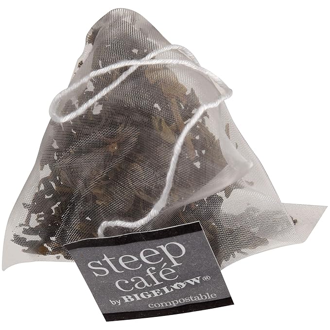 Steep Café Organic Jasmine Green Tea 50 Bags per Box Single Source Premium Whole Leaf Teas in a Sachet Pyramid Bag Individually Wrapped in a Foil Pouch Hot or Iced by Bigelow Tea
