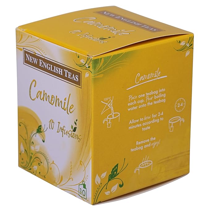 New English Teas Fruit &amp Herbal Tea 120 Teabags 12 Packs of 10 Individually Wrapped Tea Bags Naturally Caffeine Free (Chamomile)