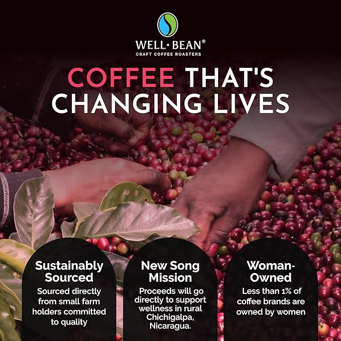 Well-Bean Coffee - First Crack Blend Whole Bean Coffee Breakfast Blend Honduras Coffee Antioxidant Rich Coffee Bean Gluten-Free Keto Coffee Light Roasted Coffee 2 Lb