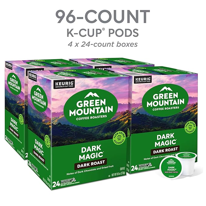 Green Mountain Coffee Roasters Dark Magic Coffee Keurig Single-Serve K-Cup pods Dark Roast 96 Count