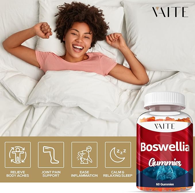 VAITE Boswellia Serrata Extract Gummies 1200mg – Joint Support Supplement with Indian Frankincense Boswellic Acid and Botanical Resin Extract Vegetarian for Women and Men Non-GMO Gluten-Free