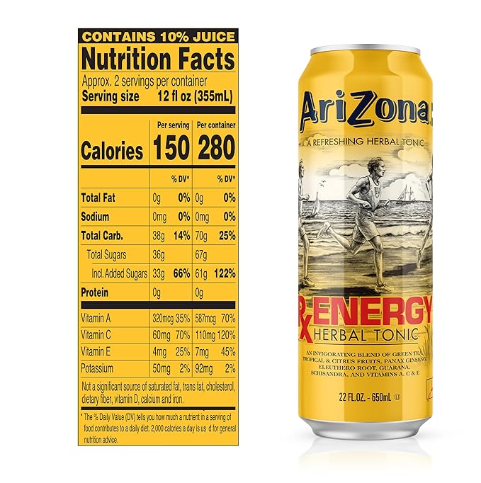 AriZona Rx Energy - Big Can 22 Fl Oz (Pack of 24)