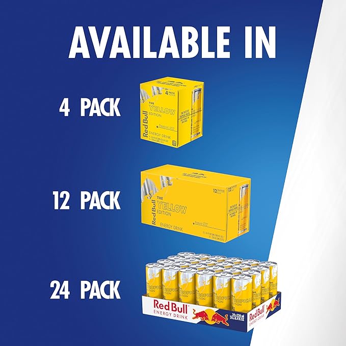 Red Bull Energy Drink Tropical Yellow Edition 8.4 Fl Oz (24 Count)