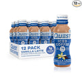 Quest Nutrition Iced Coffee Vanilla Latte 1g of Sugar 10g of Protein 90 calories 200mg of caffeine 12 Count