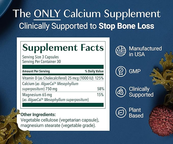 ALGAECAL Calcium &amp Collagen Bundle – Hydrolyzed Collagen Complete with Clinically-Supported Verisol Fortibone &amp Fortigel Plus 13 Bone Supporting Minerals and Vitamin D3 for Bone Health &amp