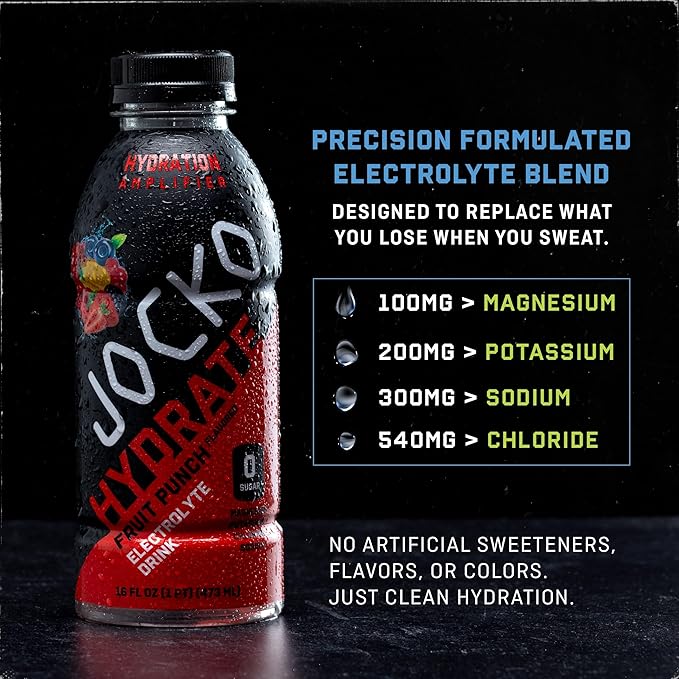 Jocko Fuel Hydrate Electrolyte Drinks - Sports Drink Hydration Amplifier Thirst Quencher - Scientifically Formulated Electrolyte Blend Island Orange Flavor 16 Oz (12 Pack)