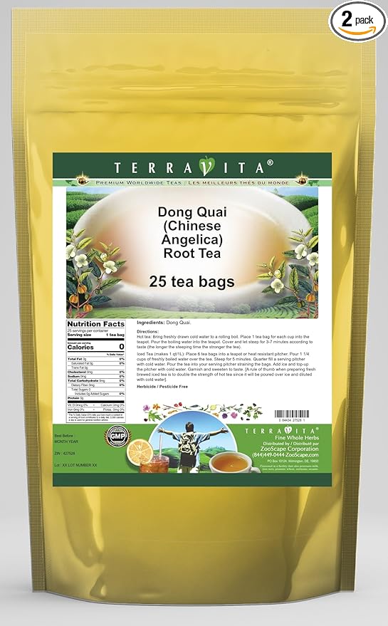 Dong Quai (Chinese Angelica) Root Tea (25 tea bags ZIN: 427528) - 2 Pack