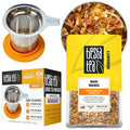 Tiesta Tea - Maui Mango Herbal Tea and Brewbasket Infuser Bundle Mango Pineapple Herbal Tea Non-Caffeinated Fruit Blend 5oz Reusable Stainless Steel Strainer
