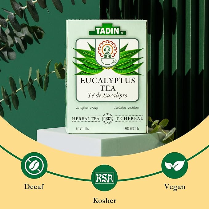 Tadin Eucalyptus Tea Herbal Tea Caffeine Free 24 Tea Bags Per Box Pack of 6