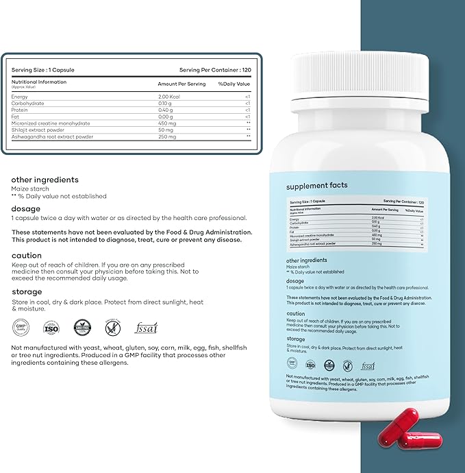 mars by GHC Beast Mode Combo | Plant-Based Nitric Oxide &amp Creatine Capsules | Pack of 1