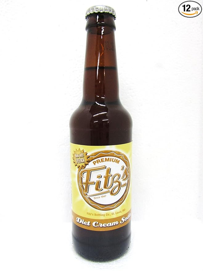 Fitz's DIET CREAM SODA OF St. LOUIS MISSOURI Get thin &amp walk under the arch 12-Ounce Glass Bottle (Pack of 12)