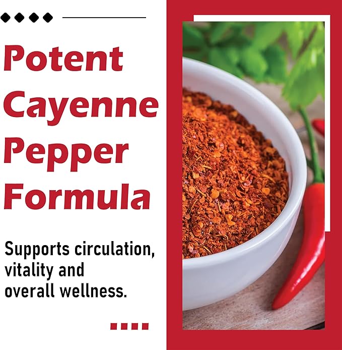 Cayenne Pepper Softgels - Enhanced with Vitamin D3+K2 Complex - Features Grape Seed Hawthorn &amp Beetroot Extracts - Herbal Supplement (1)