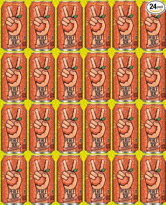 Peace Tea Caddy Shack Peach Flavored Tea 12 fl oz Pack of 24