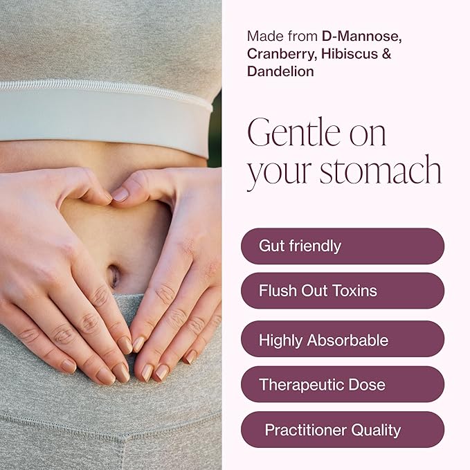 Pure D Mannose Capsules 1000mg Per Serve - Fast Acting UTI Support - Urinary Tract Cleanse &amp Bladder Health - Cranberry D-Mannose Dandelion Hibiscus Flower - 60 Veggie Caps