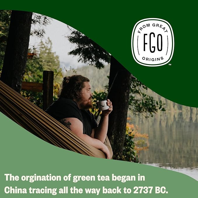 FGO Organic Green Decaf Tea 100 Count Eco-Conscious Tea Bags Resealable Bag Caffeine Free Packaging May Vary (Pack of 1)