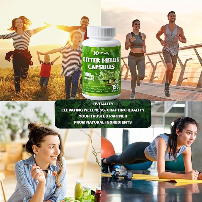 Bitter Melon Capsules| 150 Vegan Capsules| 150 Days Supply| 9000mg per Serving| Bitter Melon Fruit 25:1 Extract| 100% Pure &amp Natural| Gluten-Free Supplement| Ultimate Concentrated