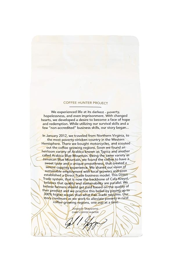 Cafe Kreyol Organic Zombie Desert | 12 oz - Haitian Blue Medium Roast Coffee - Whole Bean – Low Acidity Creamy Body &amp Hazelnuts with a Smooth Finish USDA Certified Organic (2 Pack)