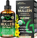 Mullein Drops for Lungs - USDA Organic Liquid - Mullein Leaf Extract Supplement - Made in USA - Lung &amp Bronchial Cleanse for Smokers - Respiratory Health Support - As Tincture Tea Pills - 4 fl o