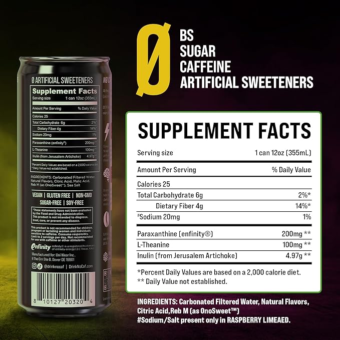 ØCAF Energy Variety Pack – 6 Yuzu Passionfruit &amp 6 Raspberry Passionfruit – Caffeine Alternative with Paraxanthine for Clean Focus No Jitters No Crash – 12 fl oz Cans (Pack of 12) – Performance