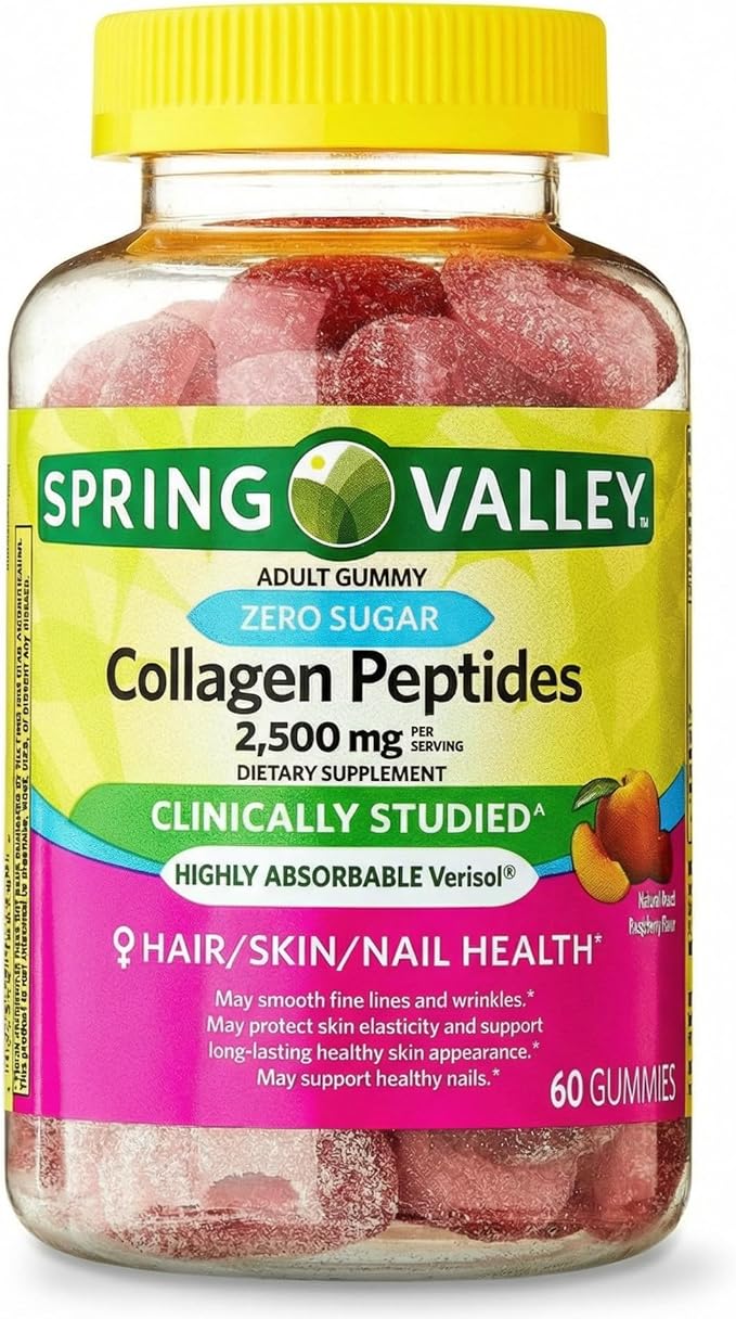 Collagen Women Zero Sugar 60 Gummies - Collagen Peptides 2500mg Protein Gummies for Women Collagen Gummies for Skin and Hair (Pack of 1)