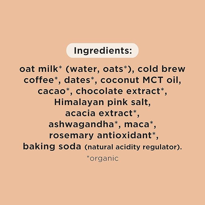 Pop &amp Bottle Oat Milk Lattes - Cold Brew Maca Antioxidants Ashwagandha MCT Oil Collagen Organic Diary Free Gluten Free Lightly Sweetened with Dates - Variety 8 Fl Oz (6 Pack)