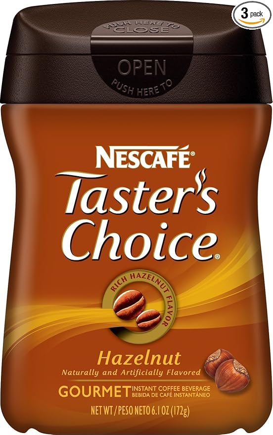 Nescafe Tasters Choice Hazelnut 6.1-Ounce Canisters (Pack of 3)