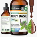 BIO KRAUTER® Holy Basil for Calm &amp Relaxation Support - Vegan Holy Basil Supplement 625 mg per Serving for Mood Support - 4 Fl.Oz. 56-Day Supply Alcohol &amp Sugar Free Herbal Adrenal Supplemen