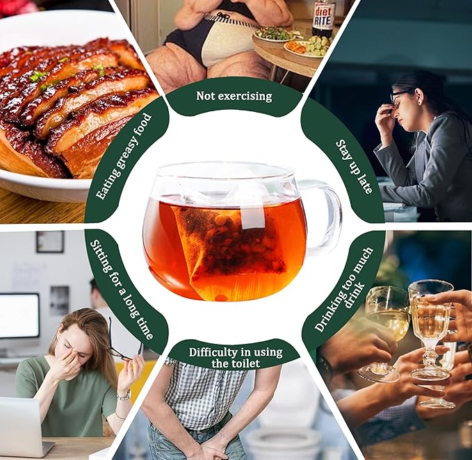 Oil-Reducing Tea 10 Herbal with Excellent Formula Organic Oil Cleansing Tea for Liver Chinese Herbal Tea (30 Tea bags / 2 Box)