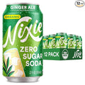 Nixie Organic Zero Sugar Soda Ginger Ale Healthy Soda Pop Non-GMO 0 Sugar 0 Calories Caffeine Free 12oz Cans (12 Pack)