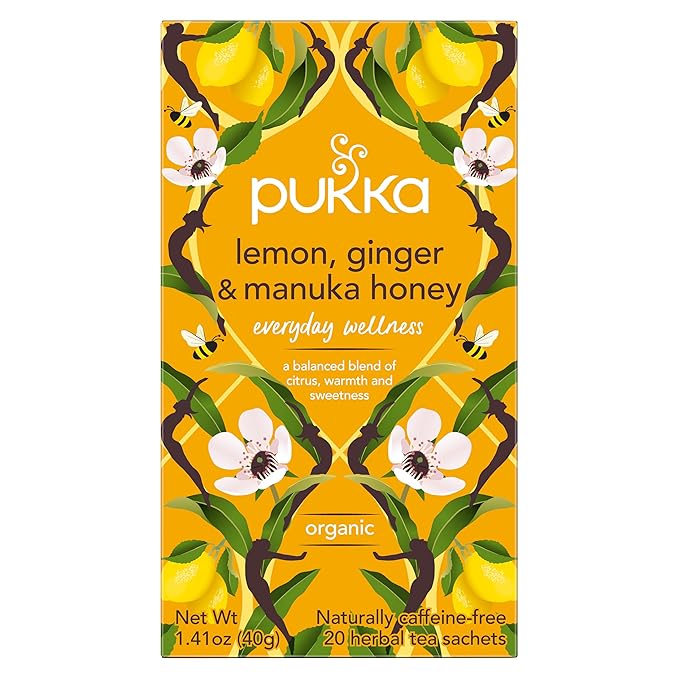 Pukka Tea Bags Organic (Chamomile Vanilla and Manuka Honey &amp Lemon Ginger and Manuka Honey) (2ea / 20ct) (Variety Pack)