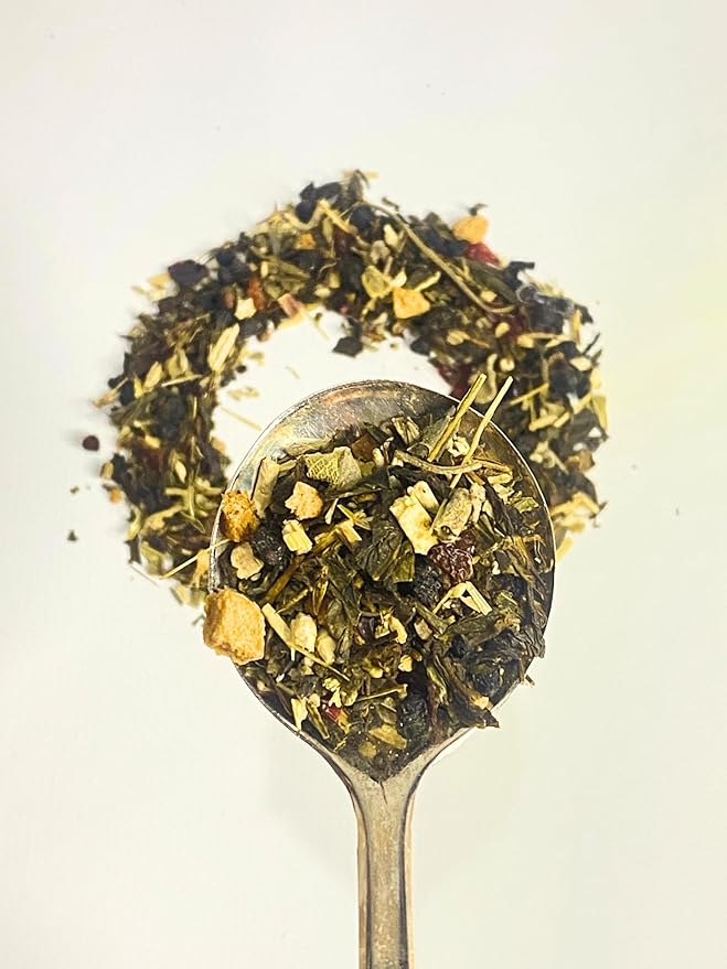 Aeon Teä Organic Elderberry and Echinacea Tea Bags (20 Count) - Herbal Tea Blend for Daily Wellness Support Antioxidant-Rich with Goji Berry &amp Green Tea Individually Wrapped