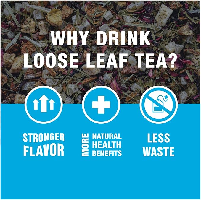 Tiesta Tea - Strawberry Kiwi Herbal Tea Loose Leaf Strawberry Hibiscus Kiwi Fruit Tea Premium Caffeine-Free Herbal Blend Make Hot or Iced &amp Up to 200 Cups 16 oz Resealable Bulk Pouch