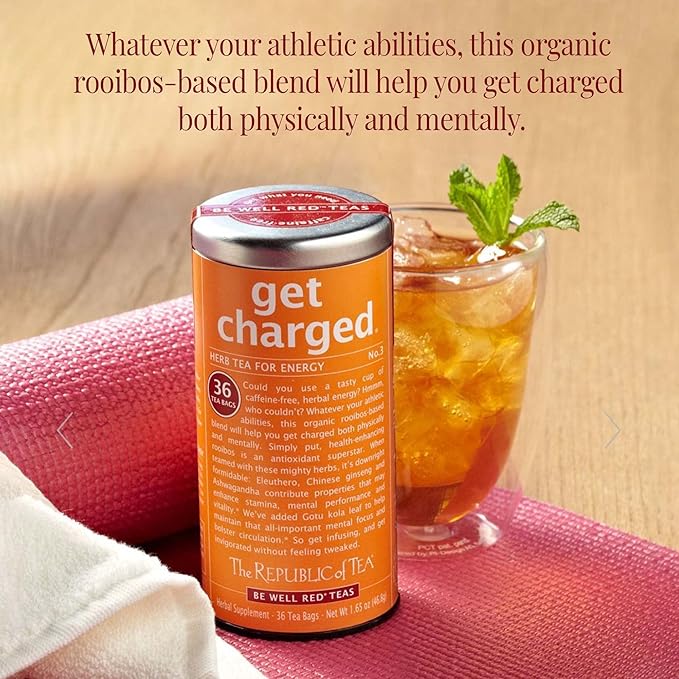 The Republic of Tea Be Well Teas No. 3 Get Charged Herbal Tea For Energy Refill Pack of 250 Tea Bags