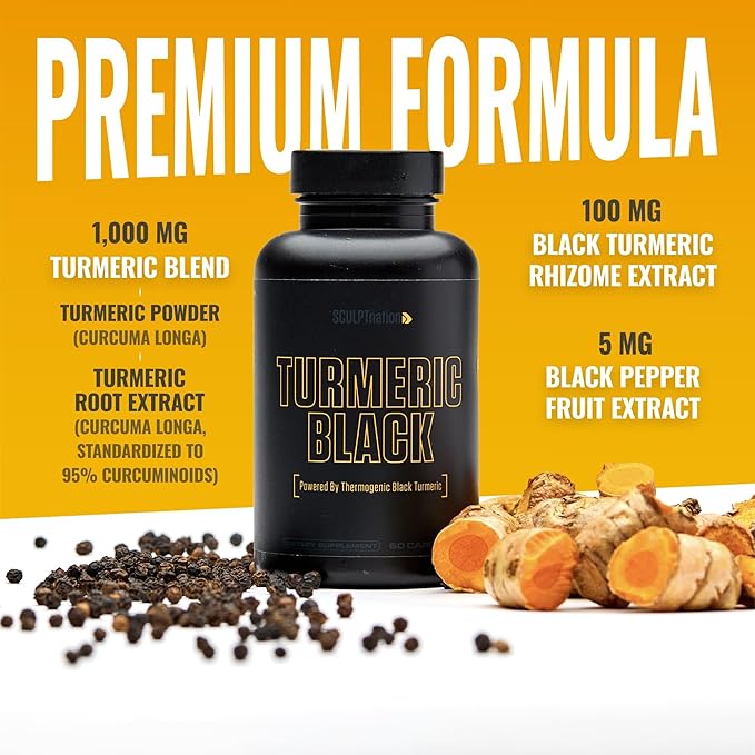 Sculpt Nation by V Shred Powerful Turmeric Supplement - Turmeric Curcumin with Black Pepper &amp Patented Ingredients for Joint Health - 60-Day Supply